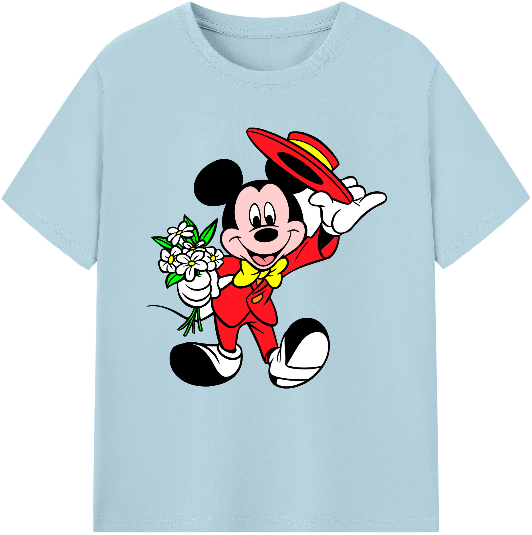 （画像用） ミッキーマウス Mickey Mouse 綿100％半袖Tシャツ（フロントプリント）
